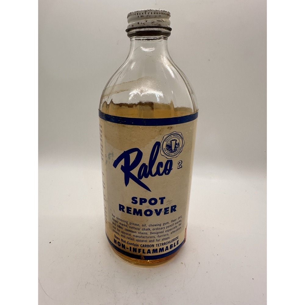 Vintage Ralco 2 Spot Remover Glass Bottle Advertising Display Partial